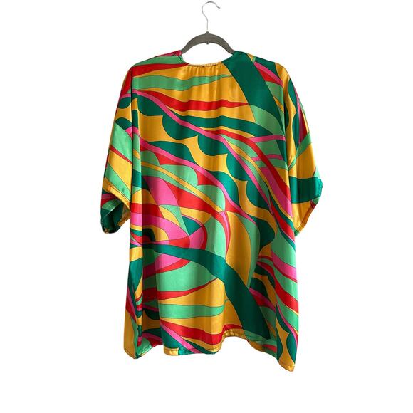 If She Loves Women's Small Multicolor Secret Garden Lightweight Kimono - Picture 8 of 15